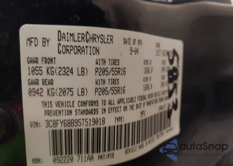 2005 Chrysler Pt Cruiser Limited z USA, uszkodzony, nr VIN 3C8FY68B95T519018